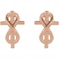 14K Gold Infinity Inspired Cross Stud Earrings