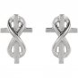 14K Gold Infinity Inspired Cross Stud Earrings