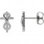 14K Gold Infinity Inspired Cross Stud Earrings