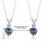 14K White Gold 1 Carat Created Alexandrite Heart Necklace