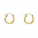 14K Gold Diamond Cut Mini Hoop Earrings