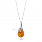 Sterling Silver Baltic Amber Bee Pendant Necklace