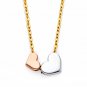 14K Tri Color Gold Floating Hearts Necklace