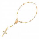 14K Tri Color Gold Rosary Bracelet