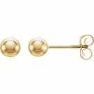 14K Yellow Gold 4mm Youth Ball Stud Earrings