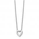 Sterling Silver White Ice .02 CT Diamond Heart Necklace