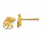 14K Yellow Gold Diamond Cut Eagle Earrings