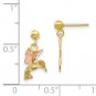 Black Hills Gold 10K Tri Color Hummingbird Post Earrings