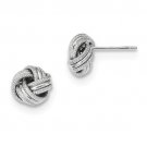 14K White Gold Triple Love Knot Post Earrings