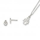 Sterling Silver Angel Necklace & Earring Set
