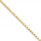 14K Yellow Gold Double-Sided Heart Anklet- 3mm Wide