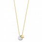 14K Two Tone Gold Moon & Star Necklace