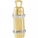 14K Yellow Gold Two Tone Cylinder Ash Holder Pendant
