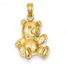 14K Yellow Gold Teddy Bear Pendant