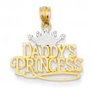 14K Two Tone Gold Daddy's Princess Pendant