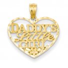 14K Yellow Gold Daddy's Little Girl Heart Pendant