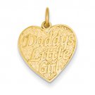 14K Yellow or White Gold Daddys Little Girl Heart Pendant
