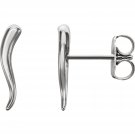Sterling Silver Italian Horn Post Earrings