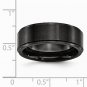 8mm Black Ceramic Ridged Edge Band