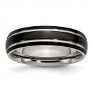 6mm Titanium Grooved Polished Band