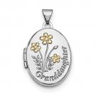 Sterling Silver & Gold Plated Oval Grand Daughter Locket