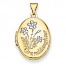 14K Two Tone Gold Oval Grand Daughter Locket