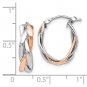 10K Two Tone Gold Twisted Hoop Earrings