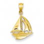 14K Yellow Gold Sailboat Pendant