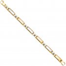 Men's 14K Two Tone Peg Link Bracelet