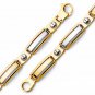 Men's 14K Two Tone Peg Link Bracelet