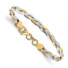 14K Two Tone Gold Polished Twisted Bracelet