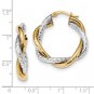 14K Two Tone Gold Twisted Hoop Earrings