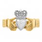 14K Two Tone Gold Claddagh Ring