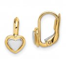 Children's 14K Two Tone Gold Heart Earrings