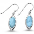 Sterling Silver Natural Larimar Marquise Dangle Earrings
