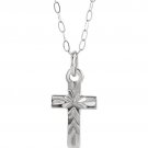 14K White or Yellow Gold Youth Cross Necklace