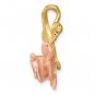 14K Two Tone Gold Rose Slide Pendant
