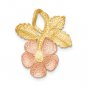 14K Two Tone Gold Rose Slide Pendant