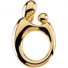14K Yellow or White Gold Mother and Child® Hollow Back Pendant