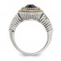 Sterling Silver & 14K Yellow Gold Black Onyx Ring