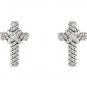 14K Gold Rope Cross Stud Earrings (Choice of Gold)