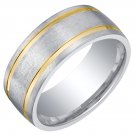 Men's Two Tone 8mm Comfort Fit Wedding Band