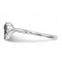 Sterling Silver Black & White Diamond Heart Ring