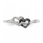 Sterling Silver Black & White Diamond Heart Ring