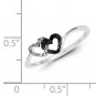 Sterling Silver Black & White Diamond Heart Ring