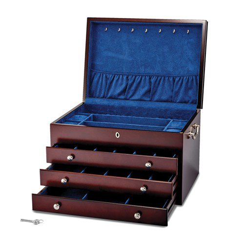 Matte Cherry 3Drawer Jewelry Box