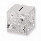 Silver Plated Baby Block Bank