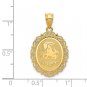14K Yellow Gold Capricorn Zodiac Oval Pendant