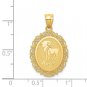 14K Yellow Gold Aries Zodiac Oval Pendant