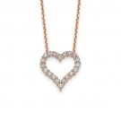 14K Rose Gold Diamond Heart Pendant with Chai